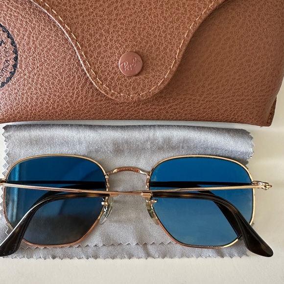 Ray-Ban Hexagonal Gold Frame Sunglasses RB3548N 51-21-145 main image 5